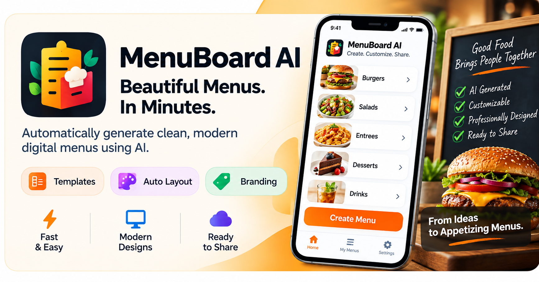 digital menu restaurant board